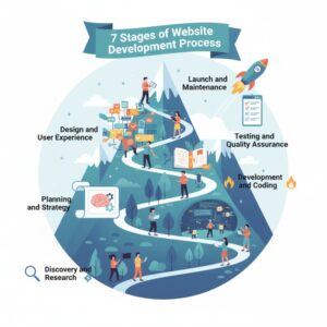 7 stages of website development process of Our Web Development Company Ahmedabad