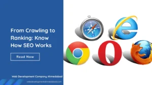 Illustration explaining how SEO works by Web Development Company Ahmedabad